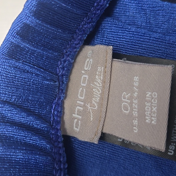 Chico's Southbeach Pantsuit Blue/White Trio - Picture 6 of 10